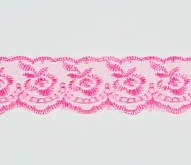 1.5" Organza Lace 10 Mtrs Hot Pink - Click Image to Close